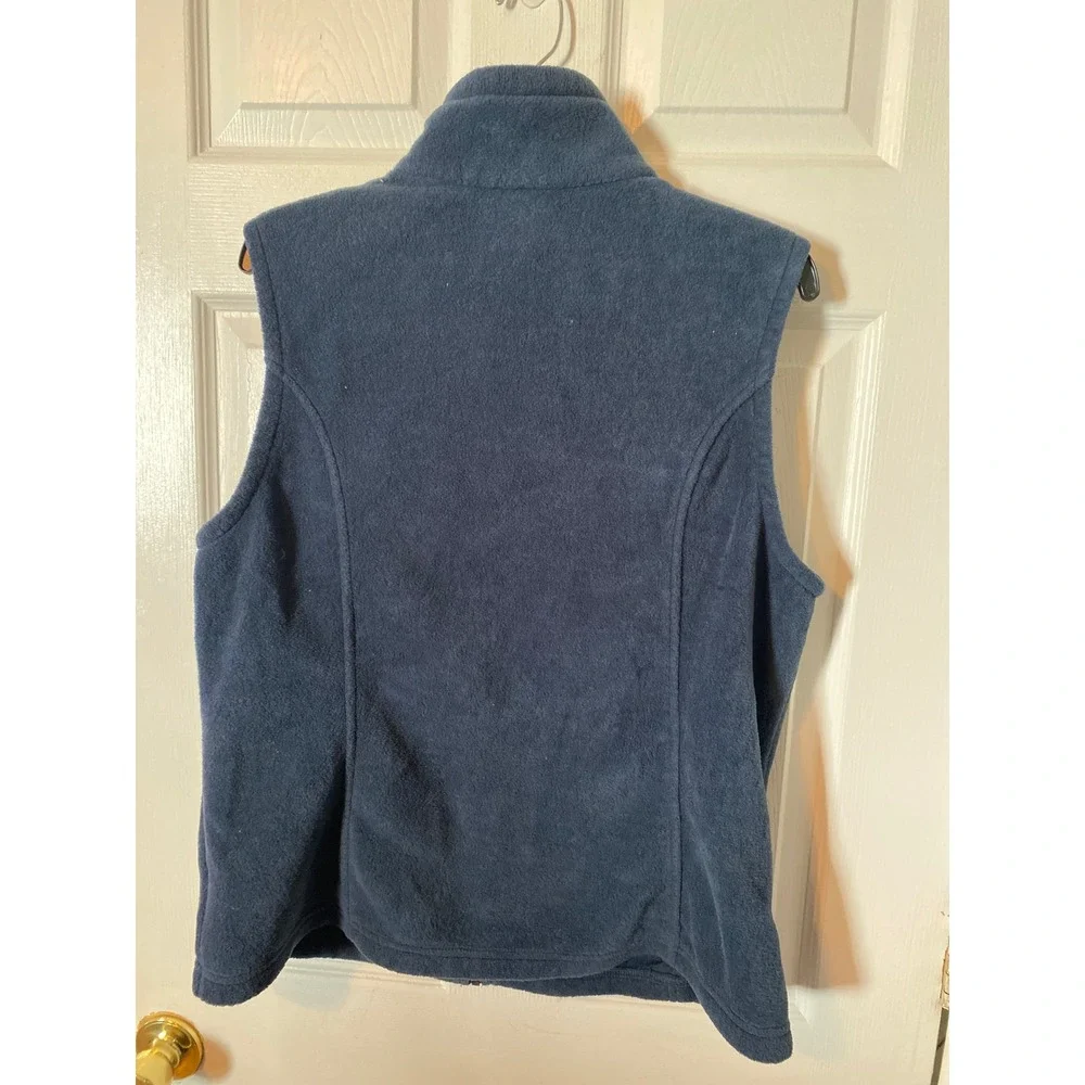 Columbia Mens XL Steens Mountain Fleece Vest Navy Blue Full Zip Outdoor Jacket